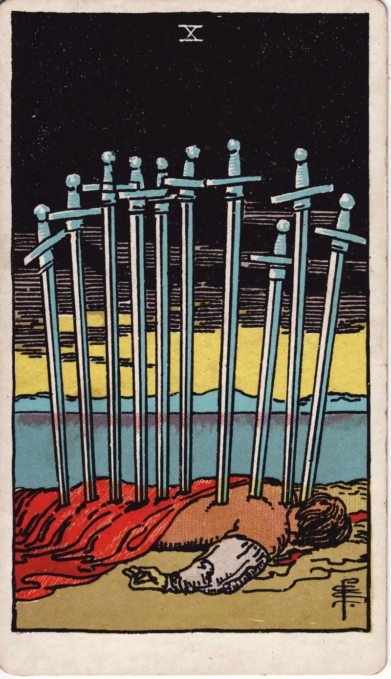 Ten of Swords Tarot Card